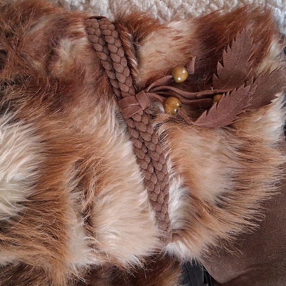 Muk Luks Brown Knit and Faux Fur Boots - Picture 2 of 6